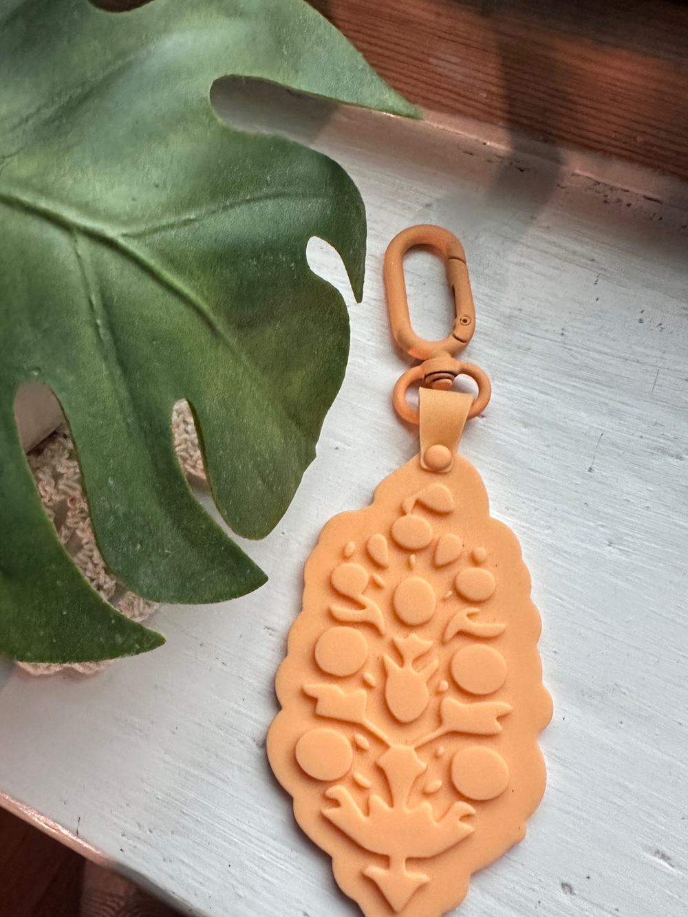 Free People Peach Silicone Keychain Charm